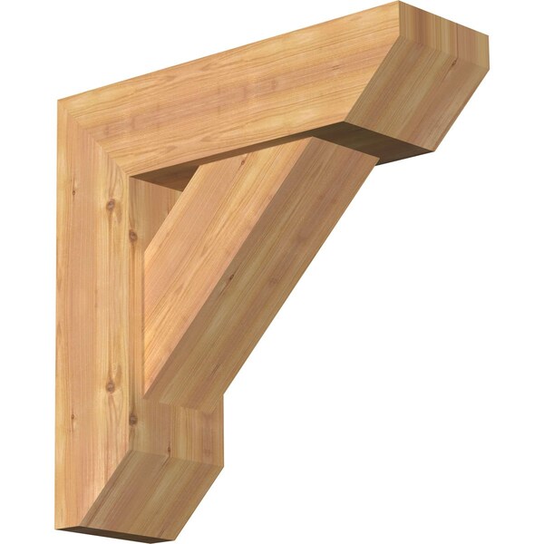 Ekena Millwork Traditional Slat Smooth Bracket w/ Offset Brace, Western Red Cedar, 7 1/2"W x 24"D x 24"H BKT0806X24X24TRA06SWR - main